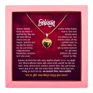 প্রবাস থেকে প্রেমিকার জন্য ভালোবাসা দিবসের শ্রেষ্ঠ উপহার (Pink Box & Golden Heart Pendent)