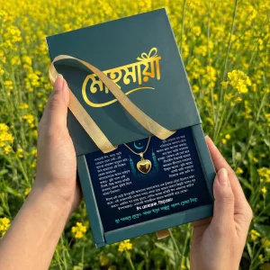 গার্লফ্রেন্ডের জন্য স্পেশাল হার্ট শেপ নেকলেস (রিচ গ্রিন বক্স)